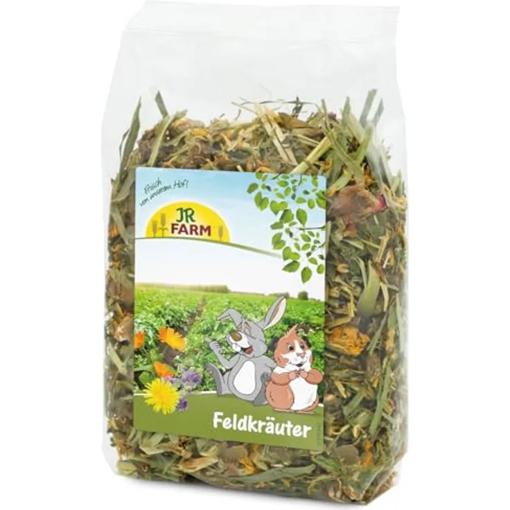 JR Farm Feldkräuter 200g, Reichhaltiges Raufutter mit Vitaminen und Mineralien für Kleintiere, fördert Vitalfunktionen und Zahnabrieb