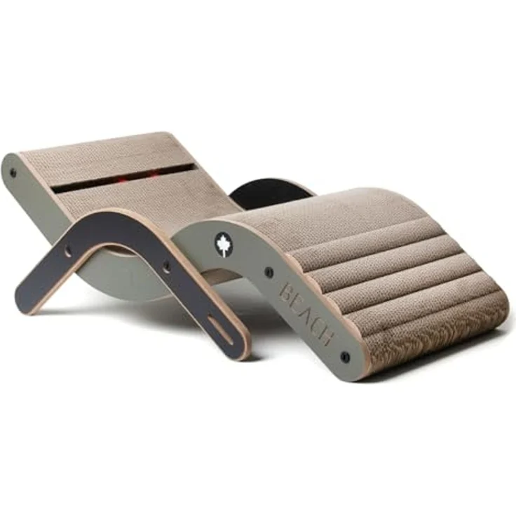 Canadian Cat Company Kratzbrett Design-Kratzmöbel Beach Chair, Katzenliege, Sonnenliege für Katzen, dunkel, 70 x 35 x 25 cm – Bild 7
