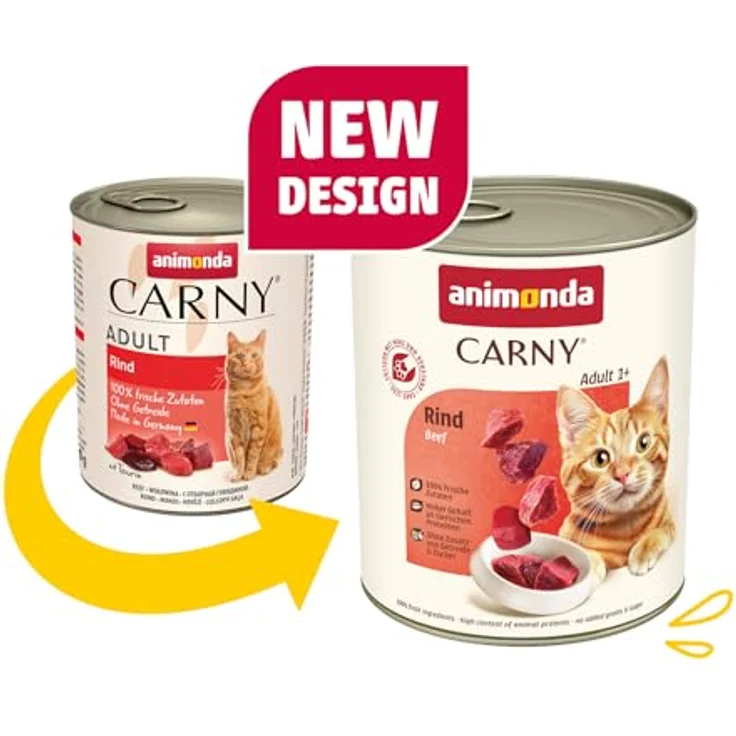 animonda Carny Adult Herzhafte Variation (6 x 800 g), Katzen-Nassfutter ohne Getreide mit 100 % frischen Fleischzutaten, ideal für ausgewachsene Katzen – Bild 2