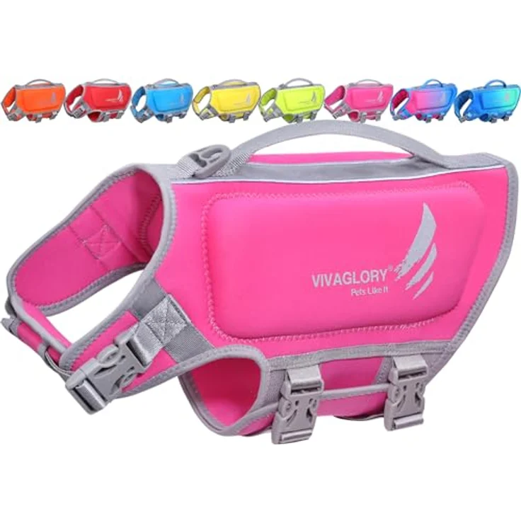 VIVAGLORY Hunde Schwimmweste High Buoyancy, verstellbare Schwimmhilfe für kleine Hunde, S, Rosa – Bild 1