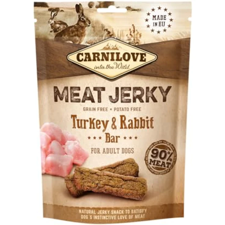 Carnilove Dog Meat Jerky Turkey und Rabbit Bar, Proteinriegel für Hunde, 100g – Bild 2