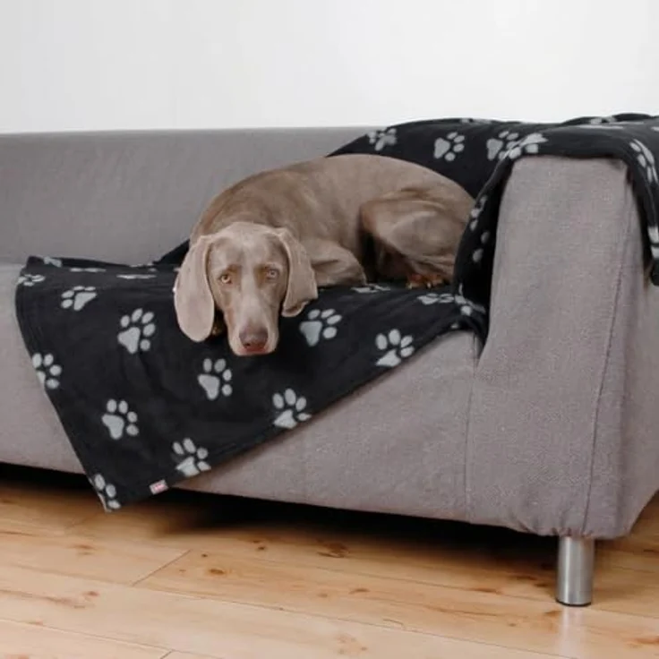 Trixie Fleecedecke Barney beige mit schwarzen Pfoten – Bild 3