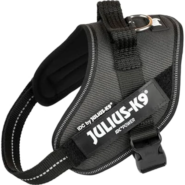 JULIUS K-9 IDC Powergeschirr S, Schwarz-Grau - Reflektierendes, verstellbares Hundegeschirr, atmungsaktiv, Oeko-TEX zertifiziert für Hunde bis 15 kg – Bild 3