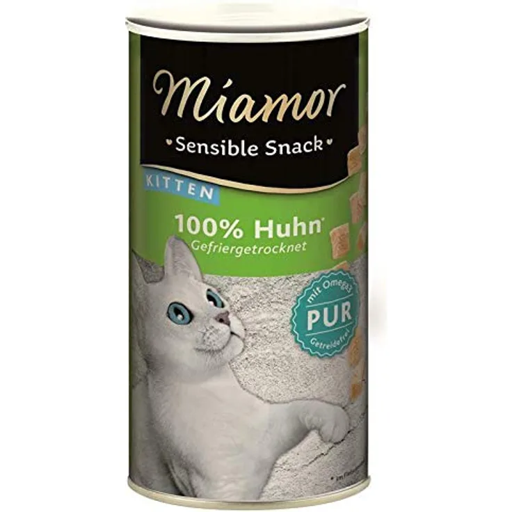 Miamor Sensible Snack Kitten mit Huhn Pur, 3er Pack, Ergänzungsfuttermittel für Kitten, 100% reines Huhn, ohne Zusätze, 3 x 30 g