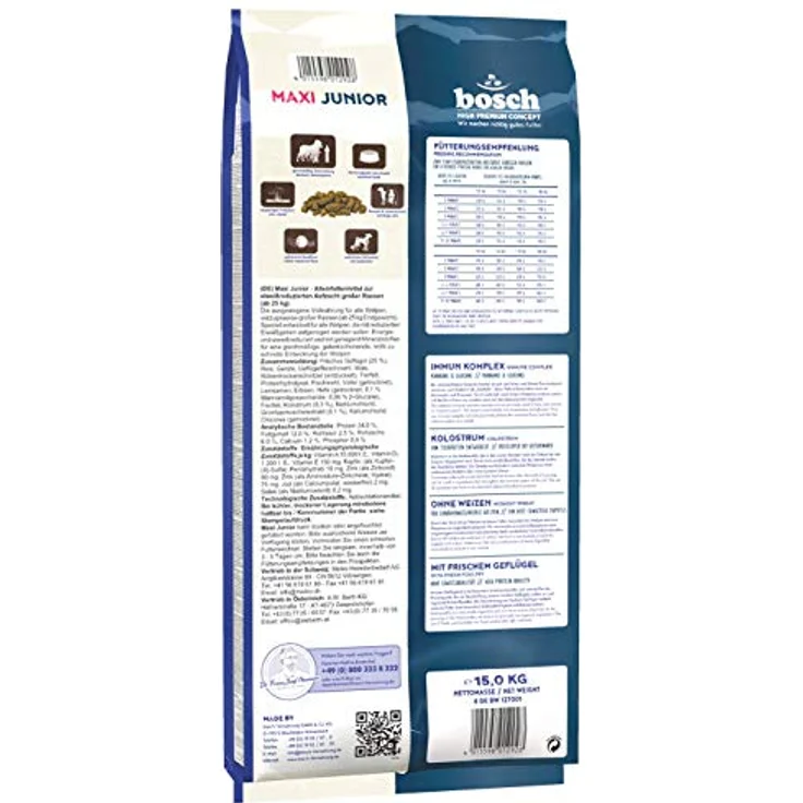 Bosch Hundefutter Maxi Junior, 2x15kg Trockenfutter mit Geflügel und wichtigen Vitaminen für junge Hunde – Bild 2