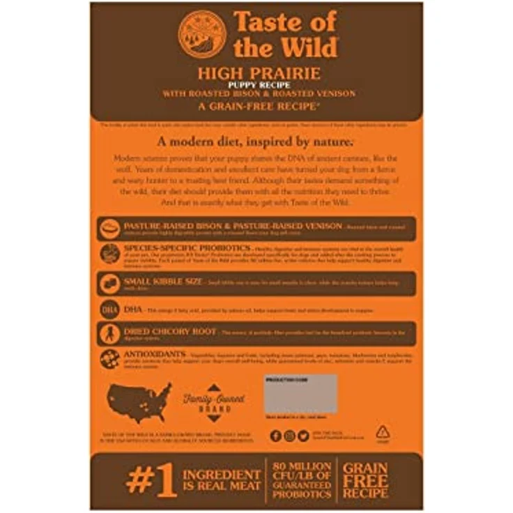 Taste of the Wild High Prairie Puppy, getreidefreies Hunde-Trockenfutter für Welpen, 2 kg – Bild 3