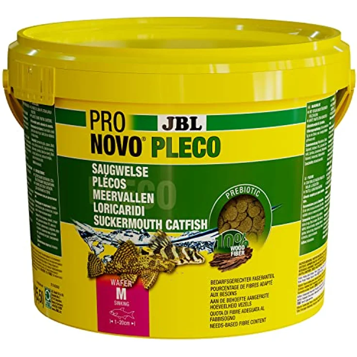 JBL PRONOVO PLECO WAFER M, Fischfutter für Saugwelse, 5,5l, mit Holzanteil und natürlichen Rohstoffen – Bild 1