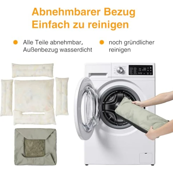Zedelmaier ergonomisches Hundebett für mittelgroße Hunde, L 90×64 cm, olivgrün, robustes Oxford-Gewebe, abnehmbarer Bezug, wasserdicht und rutschfest – Bild 5