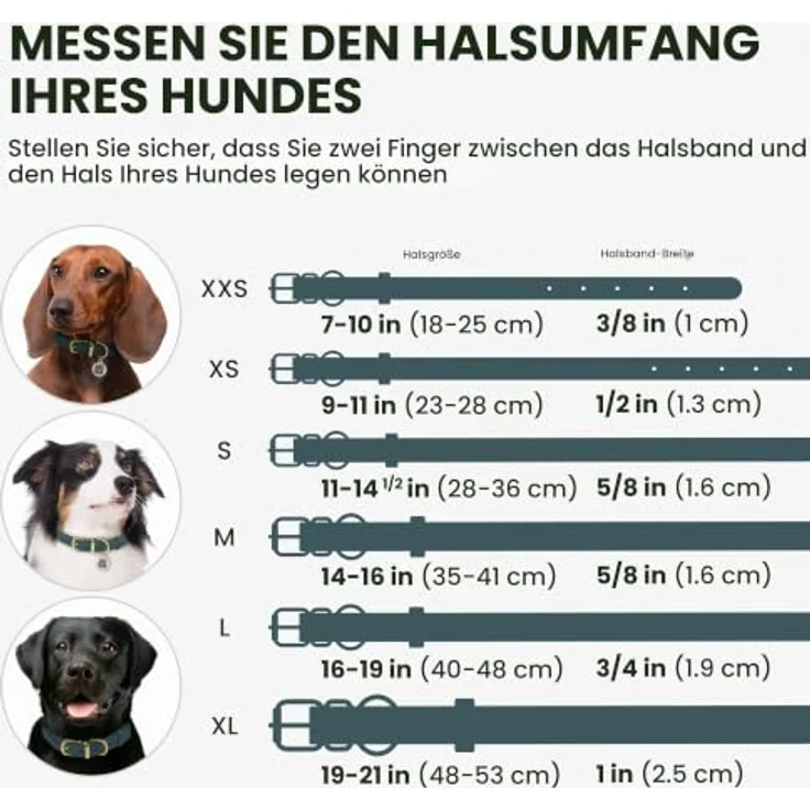 BRONZEDOG Hundehalsband gerolltes Leder mit QR-ID-Tag, verstellbar, rund, Denim, 40-48 cm – Bild 2