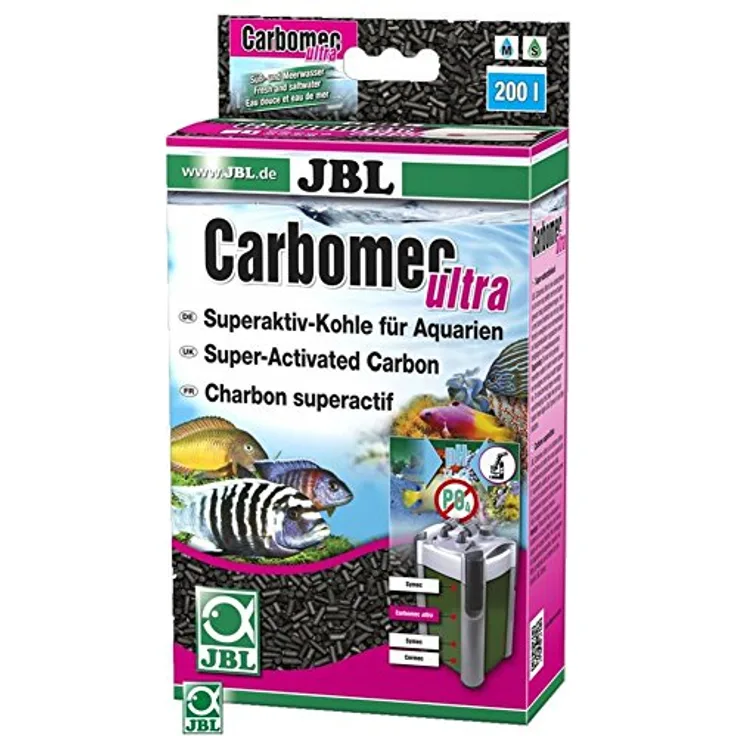 JBL Carbomec ultra 6235500, Superaktive Pelletierte Kohle für Meerwasser-Aquarienfilter, 800 ml, 100% phosphatfrei, pH-neutral