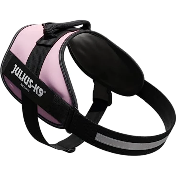 Julius-K9 Hunde-Geschirr Hundegeschirr - hellrosa - Größe 3 - 82-115 cm, strapazierfähig, wetterfest, reflektierende Details – Bild 3