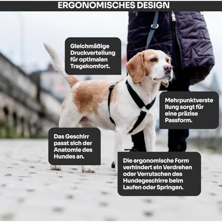 Chaba Guard Hundegeschirr für kleine Hunde, Einstellbar, Anti-Zug & Würgen, Ergonomisches Design, Größe S, SCHWARZ – Bild 4