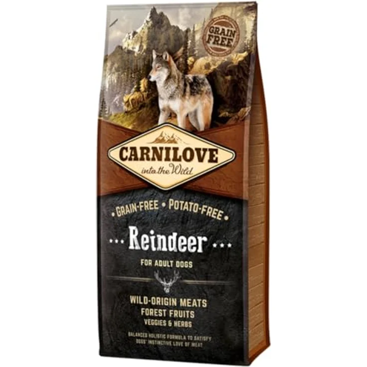 Carnilove Dog Adult - Reindeer, Hunde-Trockenfutter für ausgewachsene Hunde, 12kg – Bild 1