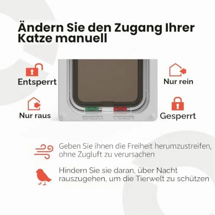Cat Mate 4-Wege-Katzenklappe mit Türrahmen bis 50 mm – Abschließbare Wetterfeste Tür für kleine/mittelgroße Katzen, Grau – Bild 3