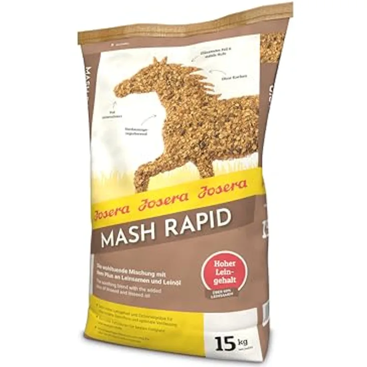 Josera Mash Rapid, Pferdefutter mit über 20 % Leinsamen, schnelle Quellzeit, 15 kg