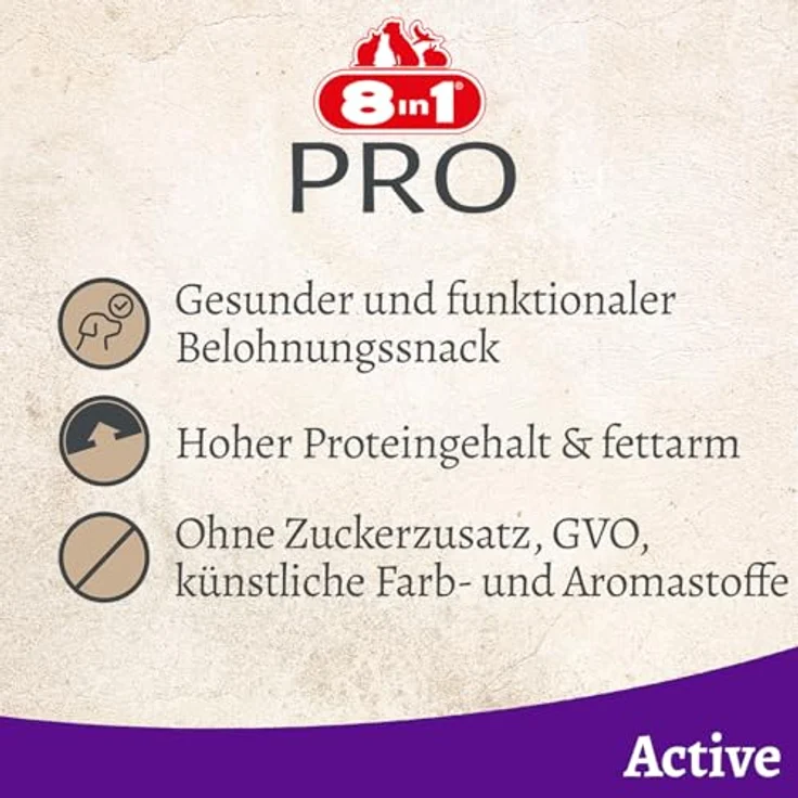 8in1 Pro Fillets Active, Hunde-Snack mit Hähnchen, fettarm und proteinreich, mit Chondroitin und Glucosamin für gesunde Knochen und Gelenke, 200g Beutel – Bild 4