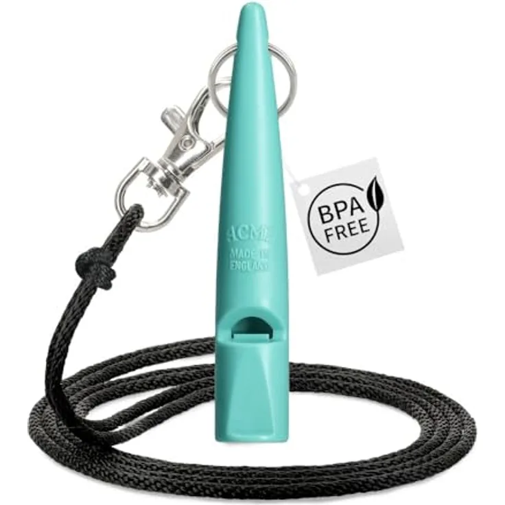 ACME Hundepfeife No. 211,5, Original Herstellerqualität mit gratis schwarzem Pfeifenband, laut & weitreichend für zuverlässigen Rückruf, turquoise