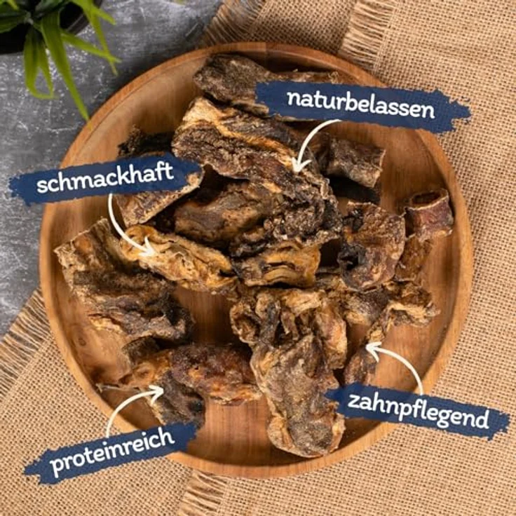 Lyra Pet® Ochsenziemer Abschnitte 1 kg, getrockneter Kausnack für Hunde, proteinreiche Belohnung, zahnreinigend – Bild 2