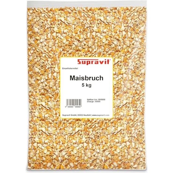 Supravit Maisbruch, 5kg geschroteter, getrockneter Mais für Vögel, Hühner, Kaninchen & Pferde, hochverdauliches Einzelfutter oder Mischfutter