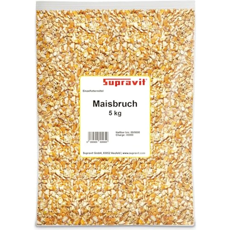 Supravit Maisbruch, 5kg geschroteter, getrockneter Mais für Vögel, Hühner, Kaninchen & Pferde, hochverdauliches Einzelfutter oder Mischfutter – Bild 1