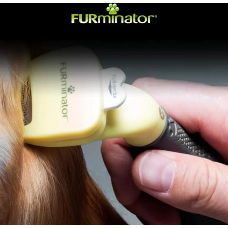 FURminator Fellbürste für kurzhaarige Schoßhunde, deShedding Pflege Werkzeug mit FURejector-Druckknopf, silber – Bild 7