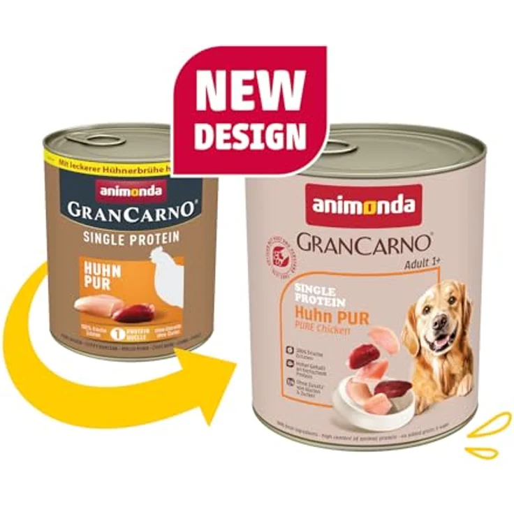 animonda GranCarno single protein Huhn pur, Hunde-Nassfutter 24x800g, ausgewogene Ernährung für ausgewachsene Hunde, made in Germany – Bild 2
