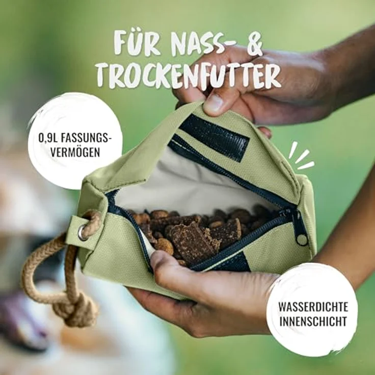 Rudelkönig Futterbeutel für Hunde, Robuster Apportierdummy für Leckerlies mit Klett- und Reißverschluss, strapazierfähig für jedes Futter – Bild 5