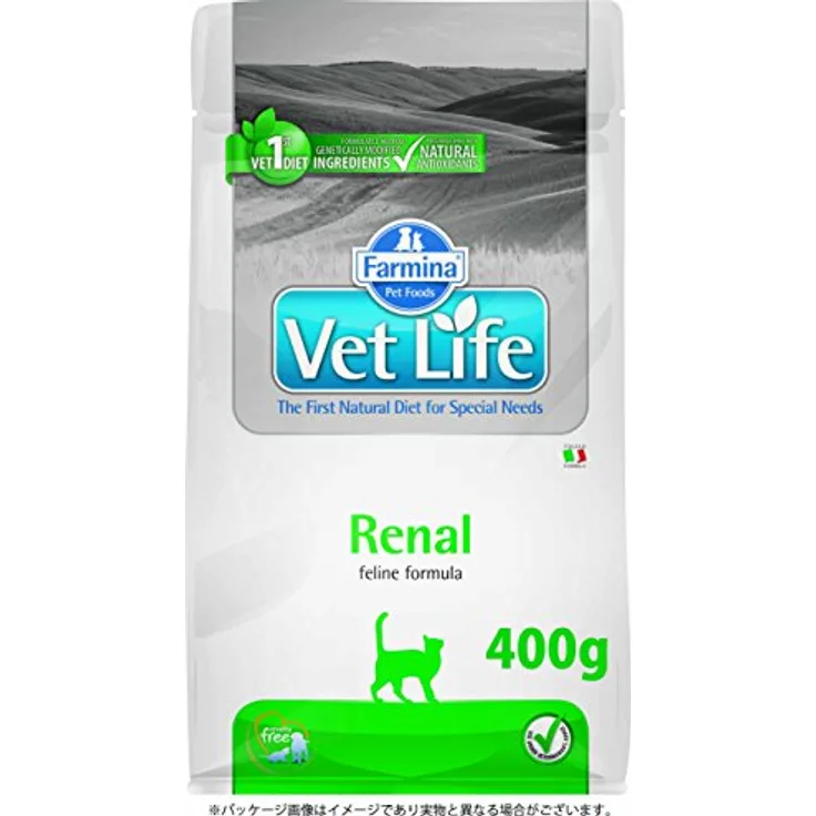 Farmina Vet Life Cat Renal, diätetisches Katzen-Trockenfutter zur Unterstützung der Nierenfunktion, 400g