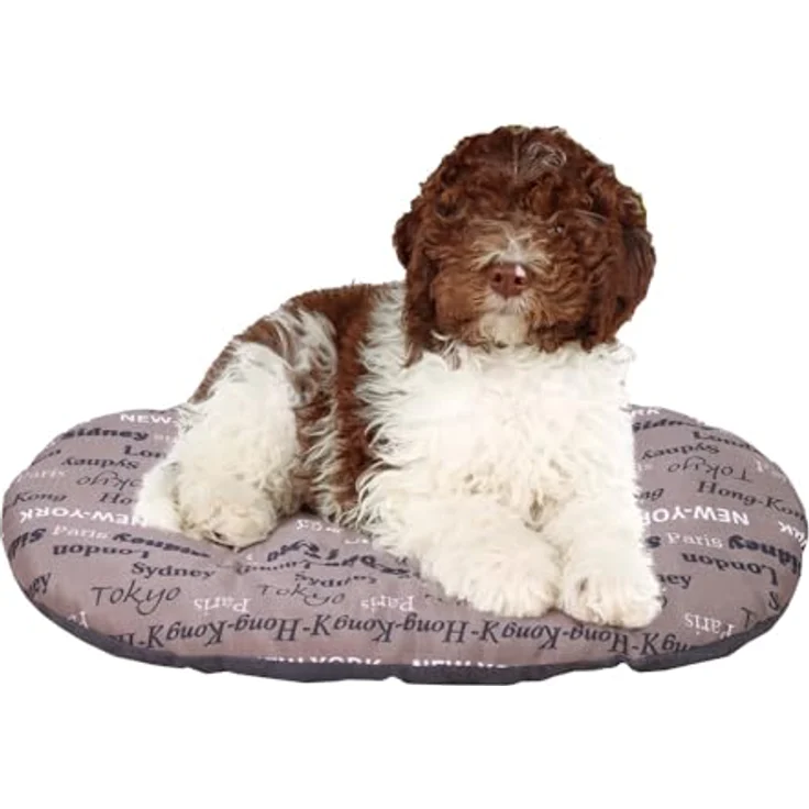 Ferplast Relax Hundekissen für mittelgroße Hunde und Katzen, waschbar, 78 x 50 CM, braun – Bild 1