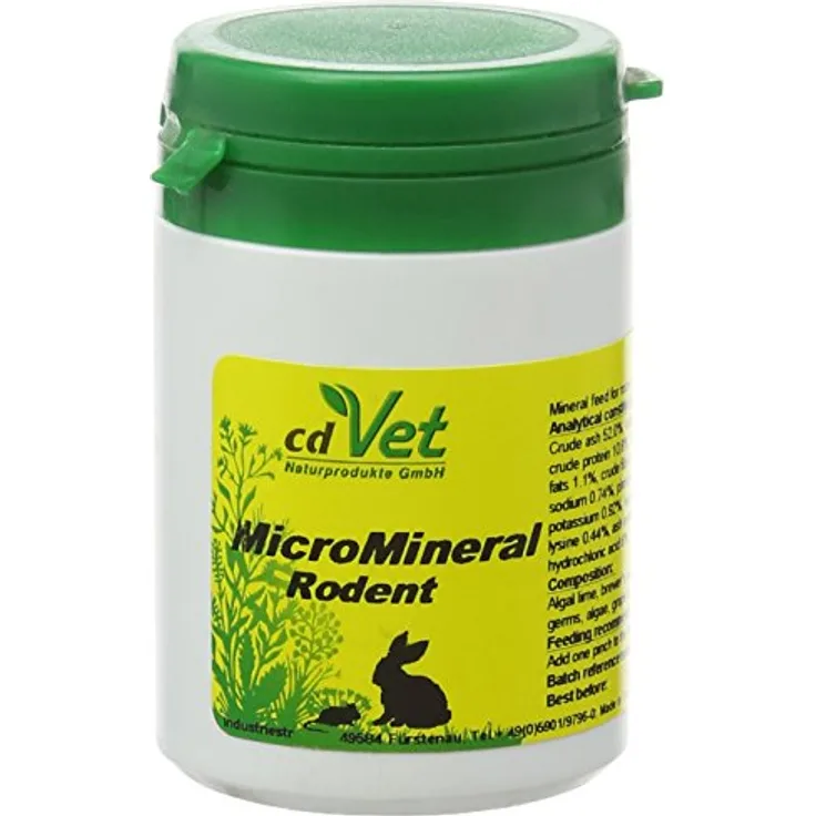 cdVet MicroMineral Nager 60 g, Mineralstoff-Ergänzung für Kleintiere zur natürlichen Mikronährstoffversorgung