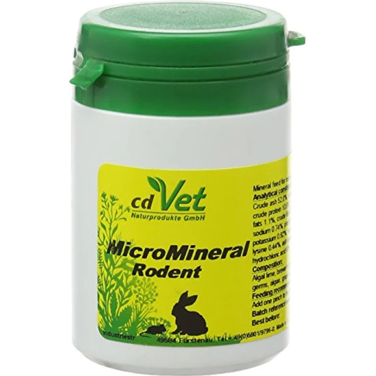 cdVet MicroMineral Nager 60 g, Mineralstoff-Ergänzung für Kleintiere zur natürlichen Mikronährstoffversorgung – Bild 1