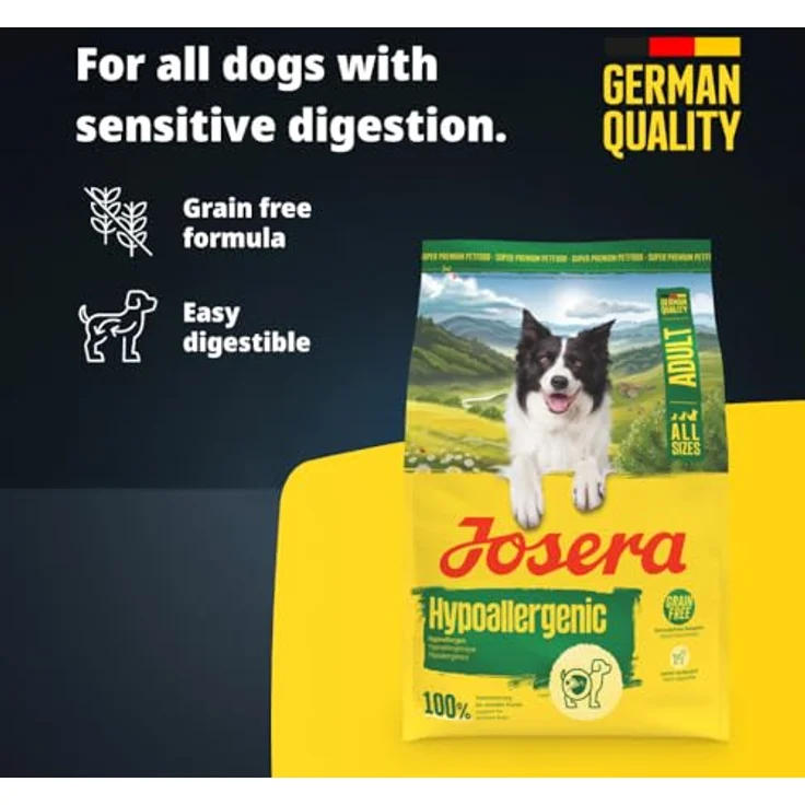 JOSERA Adult Hypoallergenic, Premium Trockenfutter für Hunde mit Unverträglichkeiten, Insektenprotein, getreidefrei, hochverdaulich, 5 x 900 g Packung – Bild 3