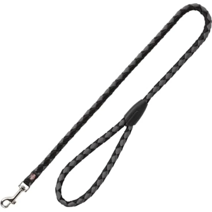 TRIXIE Hundeleine Cavo, kurze Führleine für Hunde S–M, 1,00 m, ø 12 mm, schwarz/grafit, stabile Kontrolle für kleine bis mittelgroße Hunde, langlebiges Polyester – Bild 1