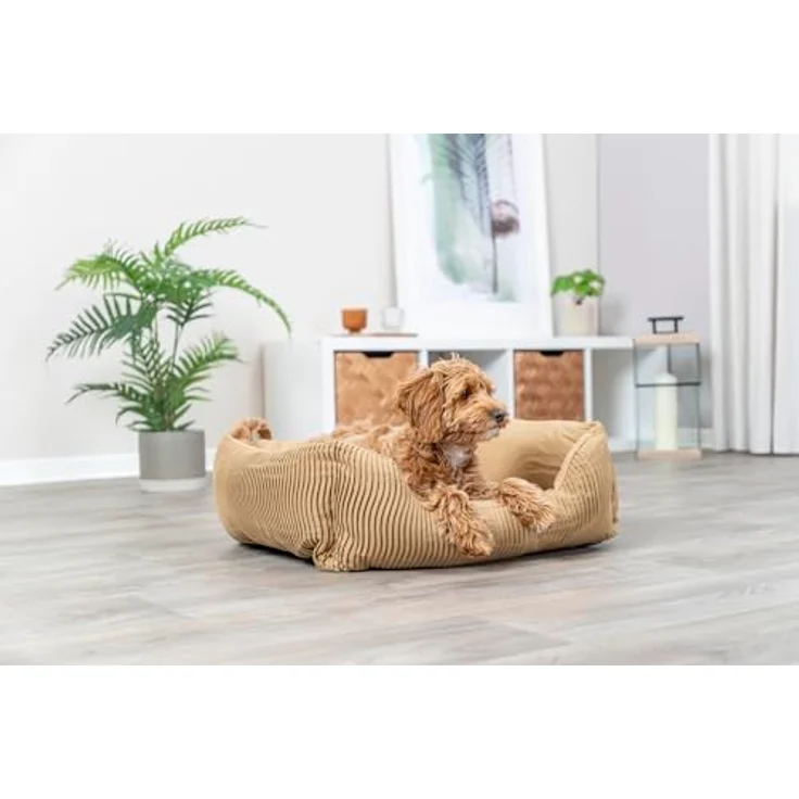 TRIXIE Tierbett Bett Marley ocker für Hunde, rutschfester Boden, waschbar, Canvas – Bild 8