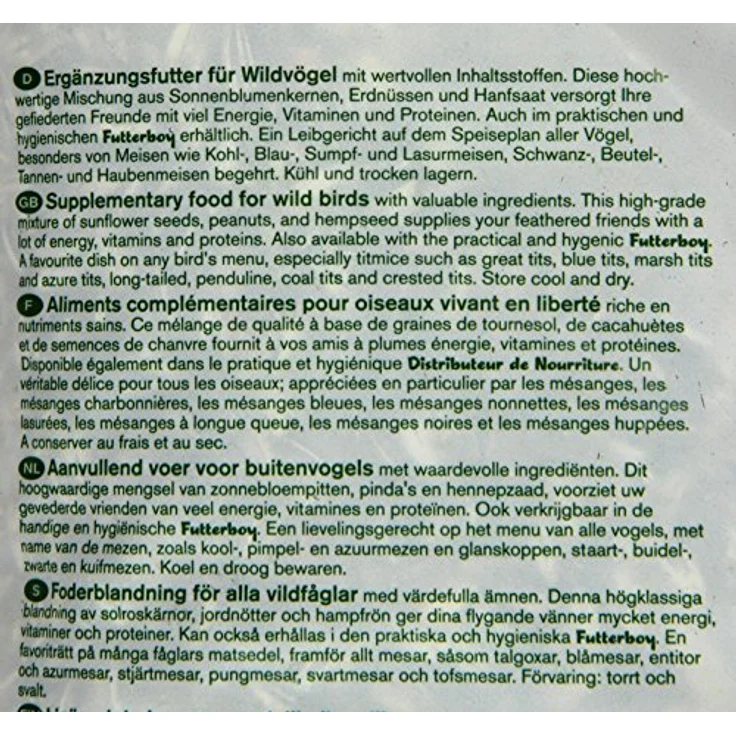Erdtmann's Meisenfutter 2,5 kg, hochwertige Mischung aus Sonnenblumenkernen, Erdnusskernen und Hanfsaat für Wildvögel – Bild 10