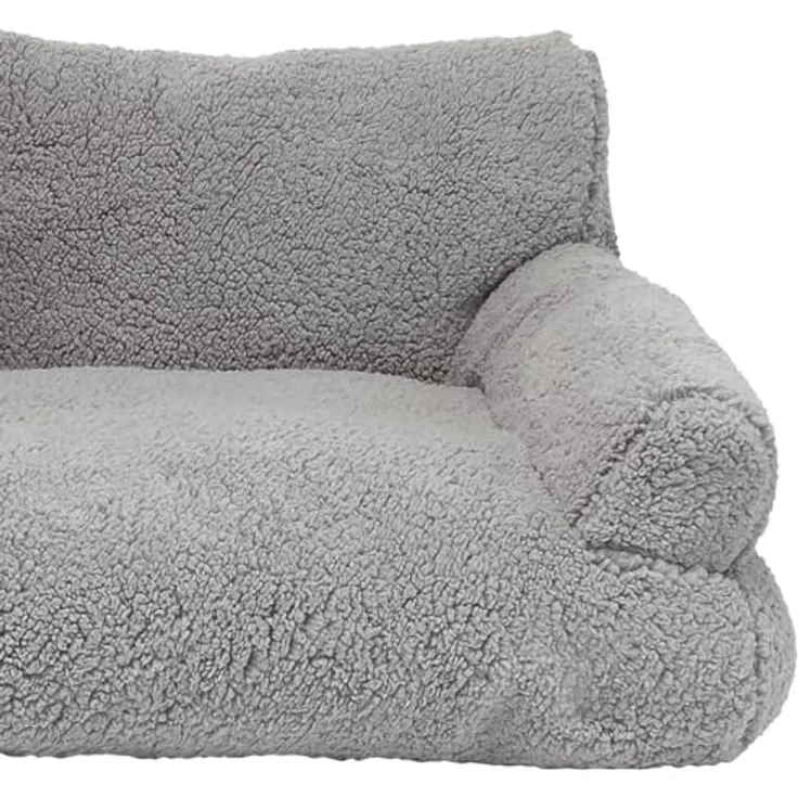 Nobby Komfort Plüschsofa Classic Teddy, hellgrau, L x B x H: 100 x 65 x 35 cm, samtweich mit Anti-Rutsch-Noppen – Bild 5