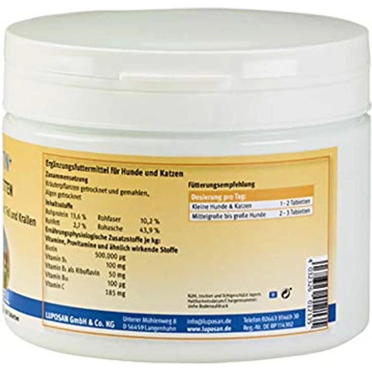 Luposan Biotin + Tabletten für Hunde, 400 g, zur Unterstützung von Haut und Fell bei Biotin-Mangel – Bild 3