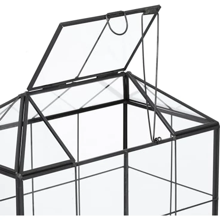 Relaxdays Modernes Pflanzenterrarium Glas, Deko-Hausform für Sukkulenten und Moos, 20 x 24,5 x 13,5 cm – Bild 5