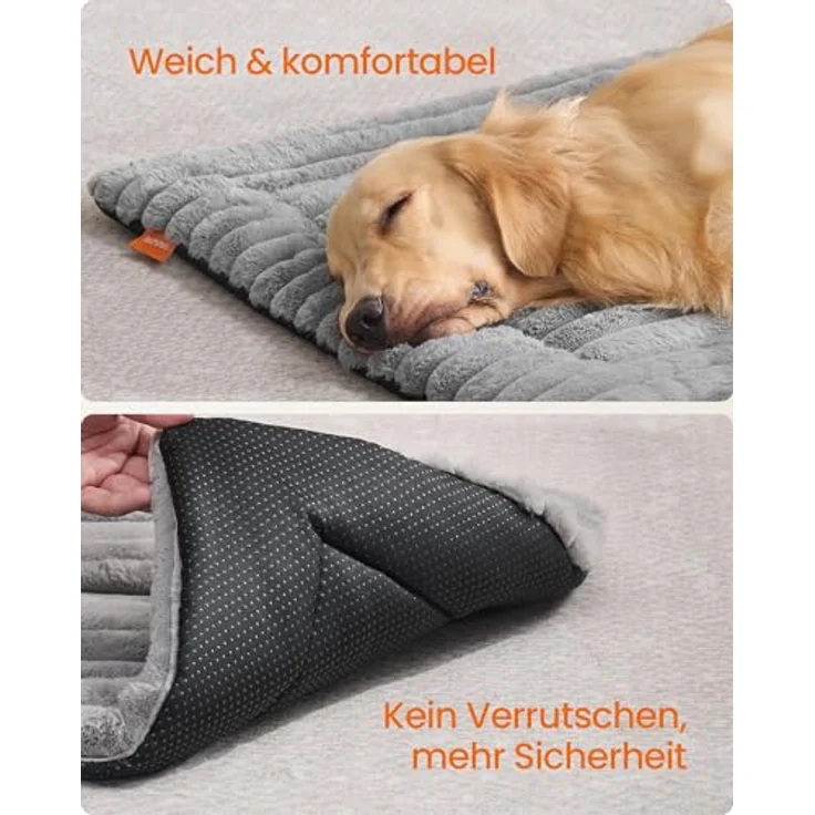 Feandrea Hundedecke XL, 105 x 70 cm, maschinenwaschbare Haustierdecke für Hunde und Katzen, Taubengrau, Anti-Rutsch, Pflegeleicht – Bild 5