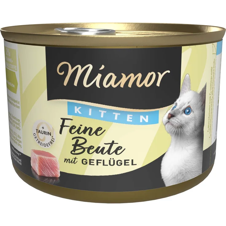 Miamor Feine Beute Kitten - Geflügel, fleischreiches Alleinfutter für Kitten, 12x185g