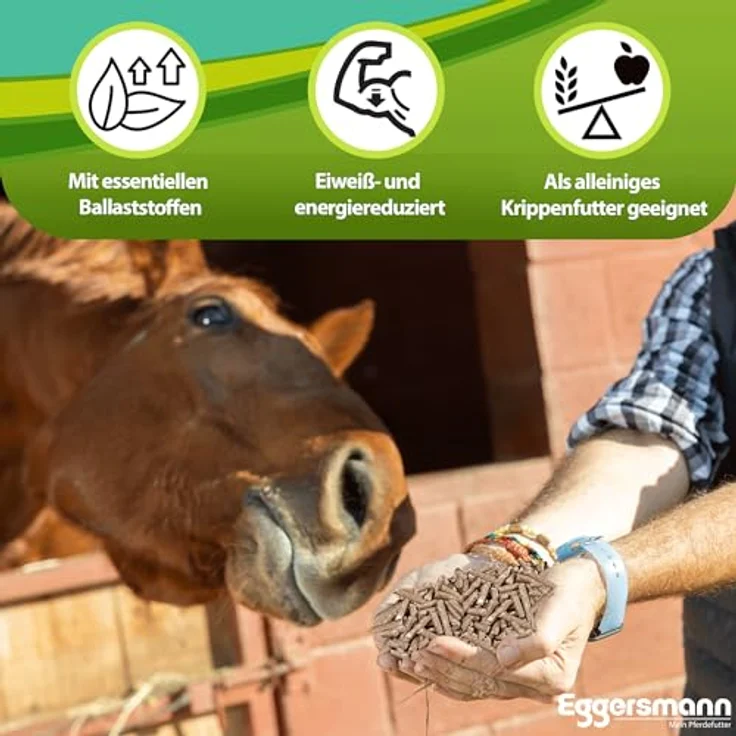 Eggersmann Mein Pferdefutter Horse & Pony Vollkorn Pellets 6 mm, 25 kg – Eiweißreduziertes Ergänzungsfutter ohne Hafer für Freizeitpferde – Bild 2