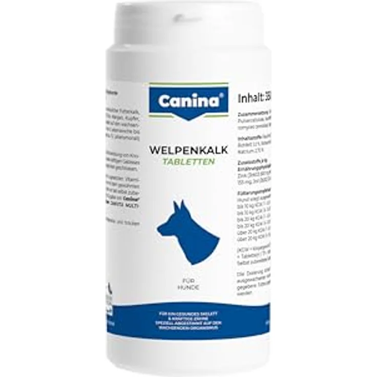 Canina Welpenkalk Tabletten, Mineralfutter für Welpen und Junghunde, 350g mit optimalem Calcium-Phosphor-Verhältnis – Bild 1