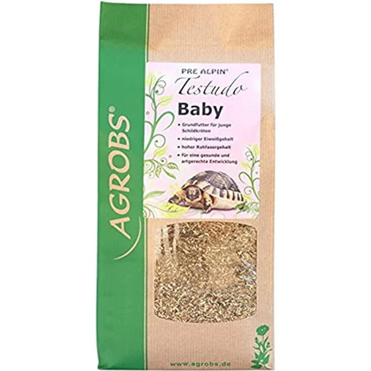 Agrobs Testudo Baby, Grundfutter für Landschildkröten bis 200g, 300g Packung – Bild 3