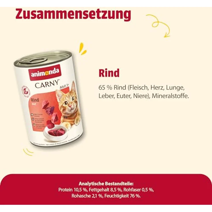 animonda Carny Adult Rind, Katzen-Nassfutter mit proteinreichem Fleisch, 6x400g – Bild 5