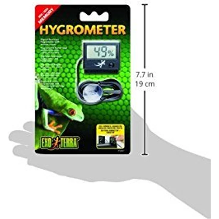 Exo Terra Hygrometer Digital mit Fernsensor, präzise Luftfeuchtigkeitsmessung, Speicherung von Höchst- und Tiefstwerten, geeignet für Compact Top und Dual Top – Bild 2