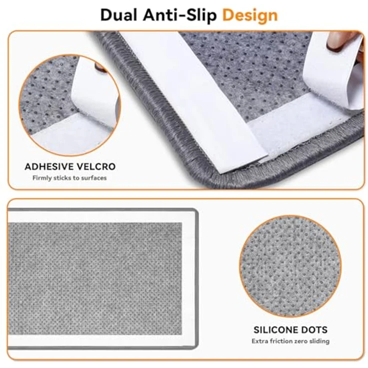 Gimars Sisal Kratzmatte 2er Set für Katzen, 50x30cm, selbstklebend, rutschfest, grau, Kratzschutz für Sofa & Wand – Bild 3