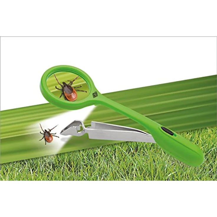 WEDO Zeckenzange Quickex mit Lupe und LED-Licht, Metallgreifarm, grün – Bild 2