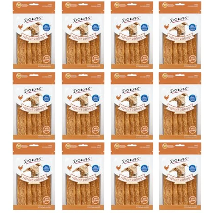 Dokas Hühnerbrust getrocknet, fettarmer Hundesnack aus 100% Hühnerbrustfilet, 70g – Bild 1