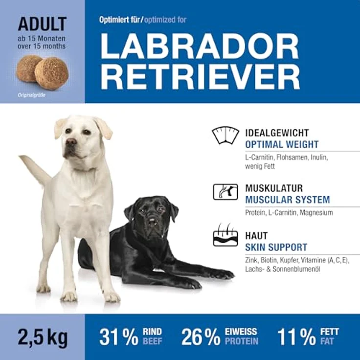 Wildsterne Breed Selection Labrador Retriever, 2,5 kg | Getreidefreies Monoprotein Trockenfutter | Unterstützt Gelenke und Verdauung – Bild 2