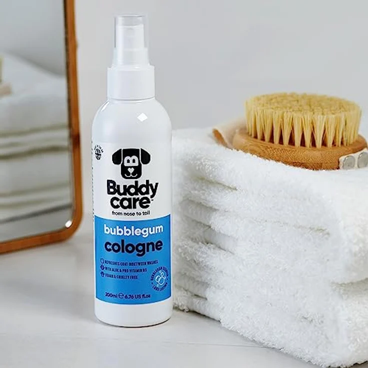 Buddycare Hund-Cologne Bubblegum, süß und verspielt duftendes Hundeparfüm mit Aloe & Pro-Vitamin B5, vegan, 200 ml – Bild 5